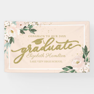 Herzlichen Glückwunsch zum Absolventen Blush Flora Banner