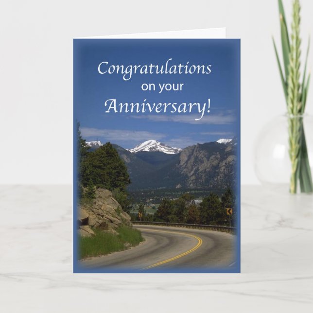 Herzlichen Glückwunsch zum Anniversary Road Karte (Vorderseite)