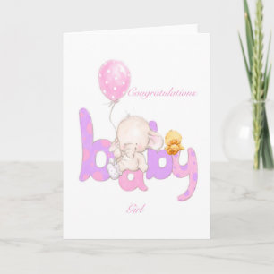 Herzlichen Glückwunsch zum Baby Mädchen Karte