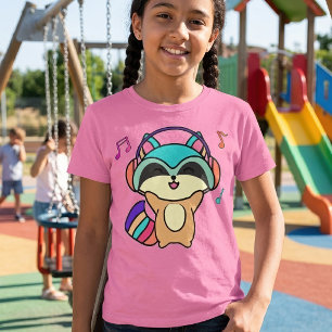 Herzlichen Glückwunsch zum Baby Raccoon mit Kopfhö T-Shirt