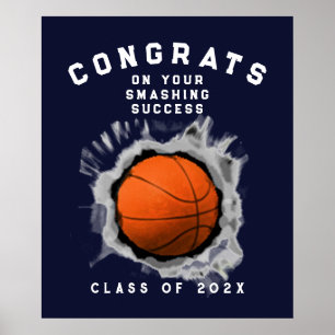 Herzlichen Glückwunsch zum Basketball‑Abschluss Poster