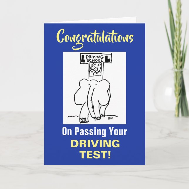 Herzlichen Glückwunsch zum Bestehen des Fahrtests Karte (Vorderseite)
