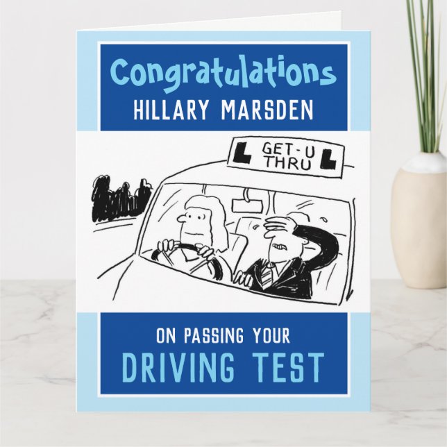 Herzlichen Glückwunsch zum Bestehen Ihres Fahrtest Karte (Vorderseite)