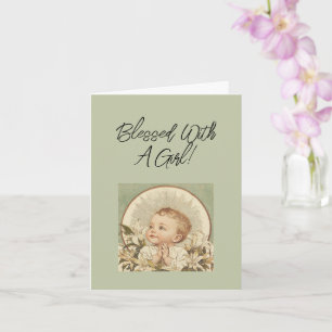 Herzlichen Glückwunsch zum christlichen Baby Mädch Karte