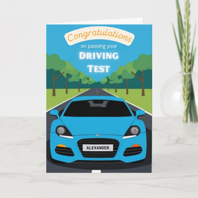 Herzlichen Glückwunsch zum Fahrtest Karte (Vorderseite)