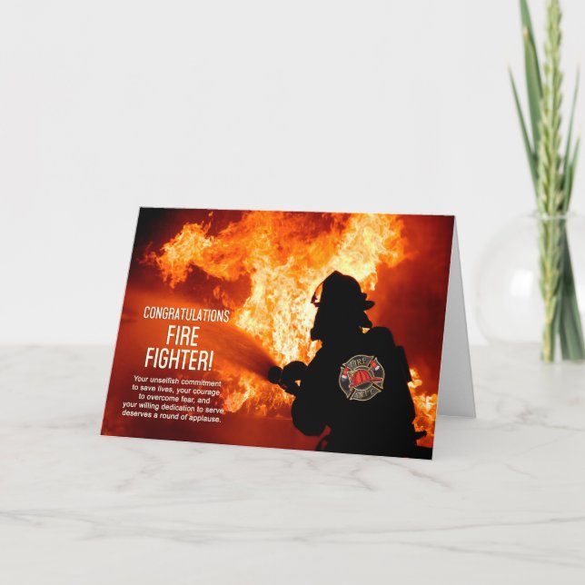 Herzlichen Glückwunsch zum Feuerwehrschiff Karte (Vorderseite)