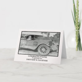 Herzlichen Glückwunsch zum Führerschein, altes Aut Karte