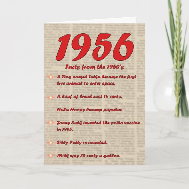 Herzlichen Glückwunsch zum Geburtstag 1956 Jahr de Karte (Vorderseite)