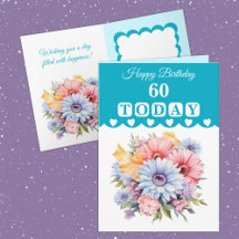 Herzlichen Glückwunsch zum Geburtstag 60 Blume heu