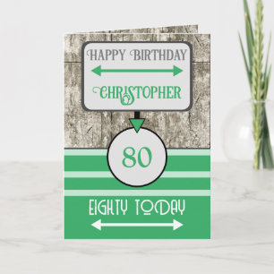 Herzlichen Glückwunsch zum Geburtstag 80 heute grü Karte