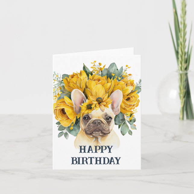 Herzlichen Glückwunsch zum Geburtstag Aquarellblum Karte (Vorderseite)