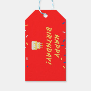 Herzlichen Glückwunsch zum Geburtstag auf Rot Geschenkanhänger