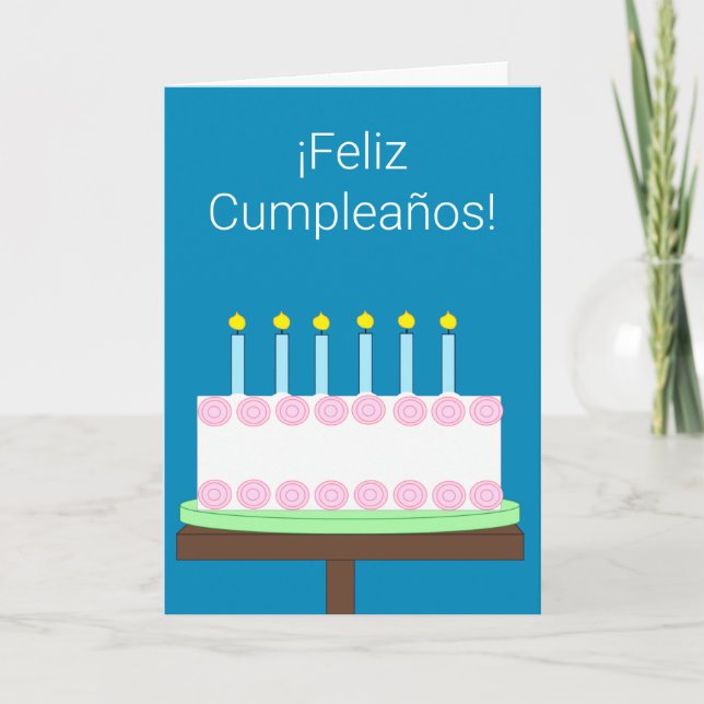 Herzlichen Glückwunsch zum Geburtstag auf Spanisch Karte (Vorderseite)
