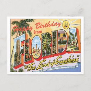 Herzlichen Glückwunsch zum Geburtstag aus Florida  Postkarte