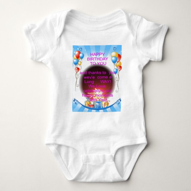 Herzlichen Glückwunsch zum Geburtstag Baby Strampler (Vorderseite)