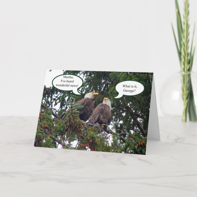 Herzlichen Glückwunsch zum Geburtstag, Bald-Adler- Karte (Vorderseite)