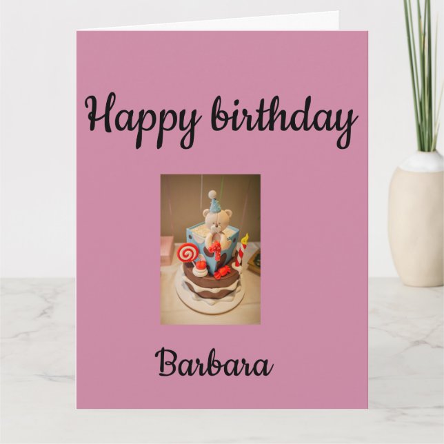 Herzlichen Glückwunsch zum Geburtstag Barbara Karte (Vorderseite)