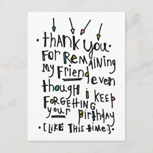 Herzlichen Glückwunsch zum Geburtstag (Belated) Postkarte