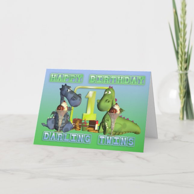 Herzlichen Glückwunsch zum Geburtstag Darling Twin Karte (Vorderseite)