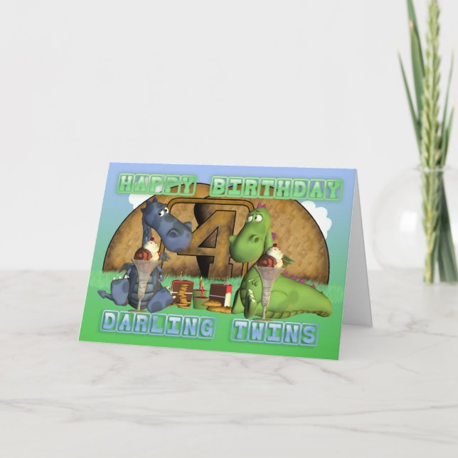 Herzlichen Glückwunsch zum Geburtstag Darling Twin Karte (Vorderseite)