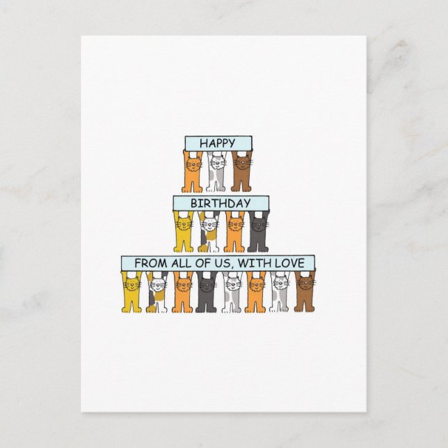 Herzlichen Glückwunsch zum Geburtstag des Cartoon  Postkarte (Vorderseite)
