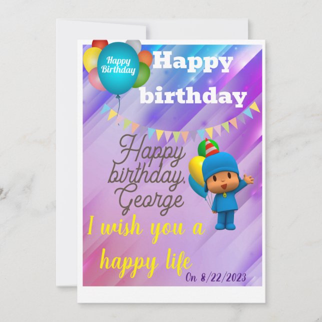 Herzlichen Glückwunsch zum Geburtstag Einladung (Vorderseite)