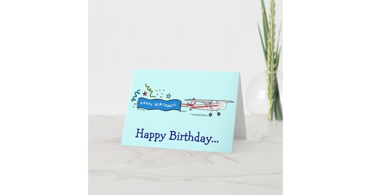 Herzlichen Glückwunsch zum Geburtstag Flugzeug von Karte Zazzle.ch