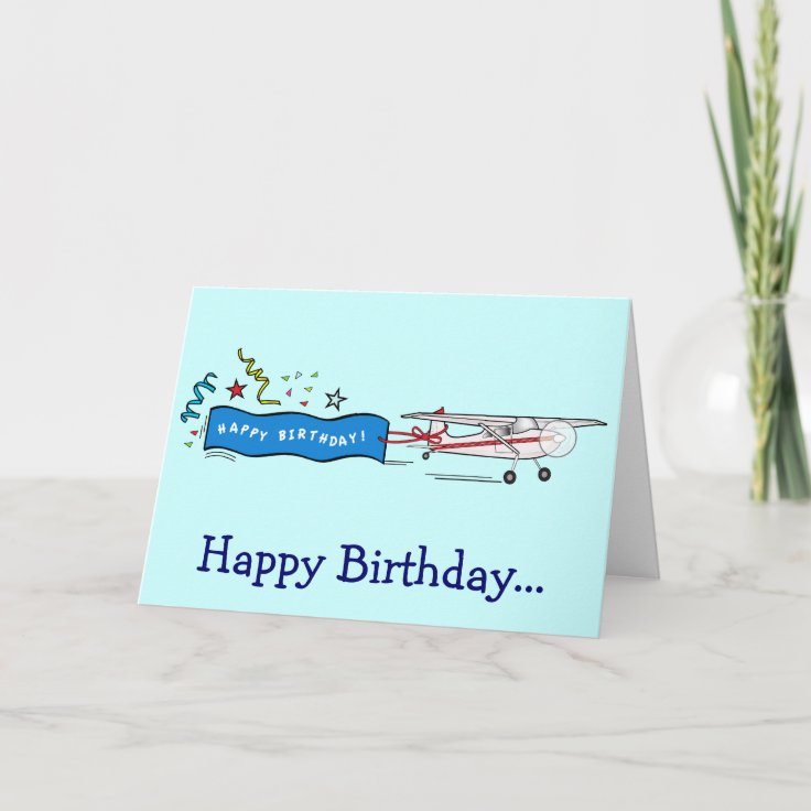 Herzlichen Glückwunsch zum Geburtstag Flugzeug von Karte Zazzle.ch