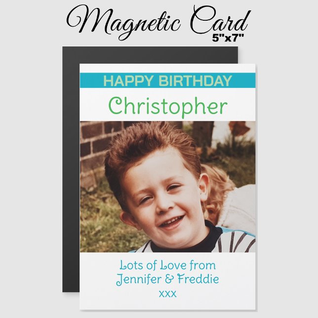 Herzlichen Glückwunsch zum Geburtstag Foto Name bl Magneteinladung (Von Creator hochgeladen)