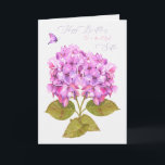 Herzlichen Glückwunsch zum Geburtstag für Sister H Karte<br><div class="desc">Schöne Geburtstagskarte für Schwester mit rosa Hydrangeas und einem einfachen Schmetterling.</div>