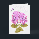 Herzlichen Glückwunsch zum Geburtstag für Sister H Karte<br><div class="desc">Schöne Geburtstagskarte für Schwester mit rosa Hydrangeas und einem einfachen Schmetterling.</div>