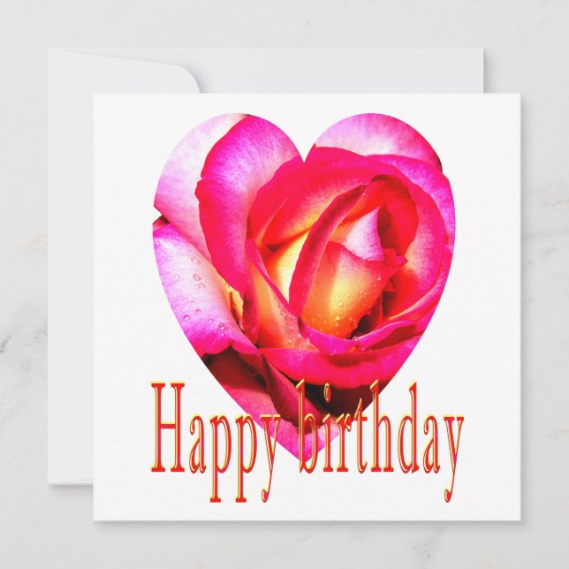 Herzlichen Glückwunsch zum Geburtstag, gelbe rote  (Vorderseite)