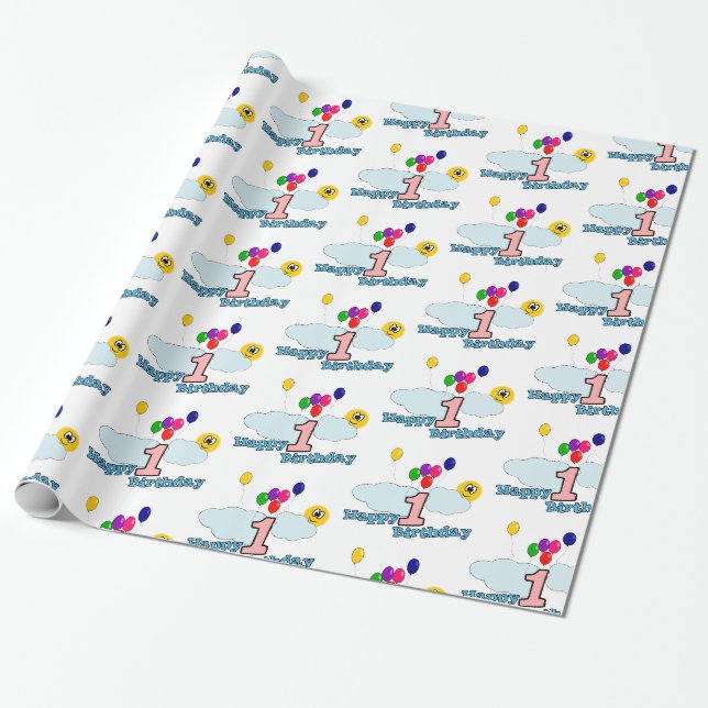 Herzlichen Glückwunsch zum Geburtstag Geschenkpapier (Ungerollt)