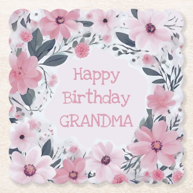 Herzlichen Glückwunsch zum Geburtstag Grandma Past Untersetzer (Vorderseite)