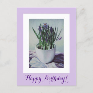 Herzlichen Glückwunsch zum Geburtstag hübsche lila Postkarte