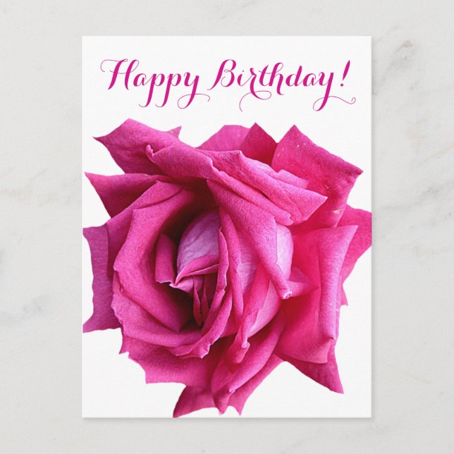 Herzlichen Glückwunsch zum Geburtstag hübsche Rosa Postkarte (Vorderseite)