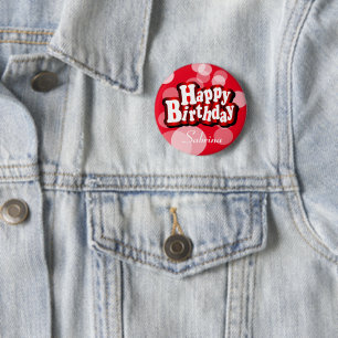 Herzlichen Glückwunsch zum Geburtstag in Red Boke Button