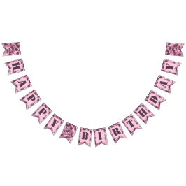 Herzlichen Glückwunsch zum Geburtstag in rosa Camo Wimpelkette