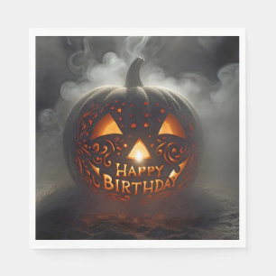 Herzlichen Glückwunsch zum Geburtstag Jack-o-Later Serviette
