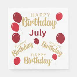 Herzlichen Glückwunsch zum Geburtstag Juli Geburts Serviette