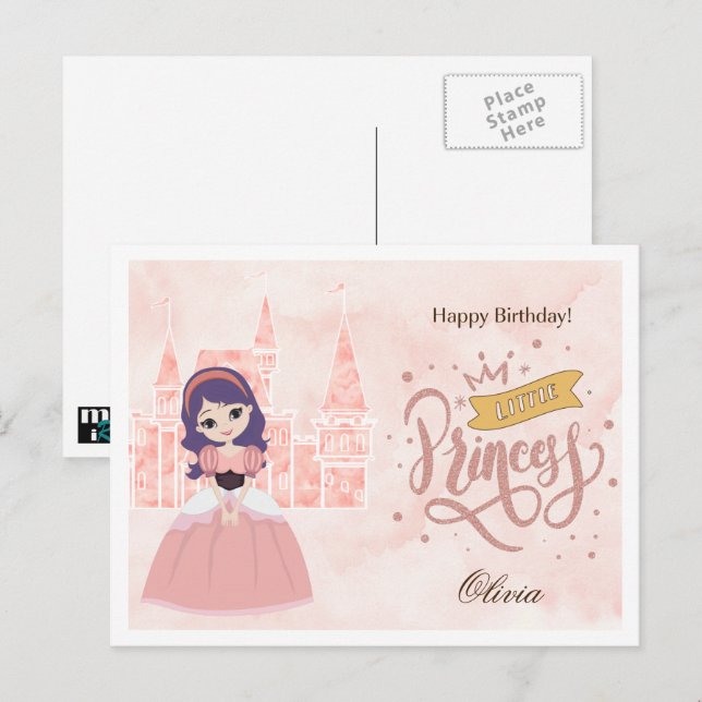 Herzlichen Glückwunsch zum Geburtstag, kleine Prin Postkarte (Vorne/Hinten)