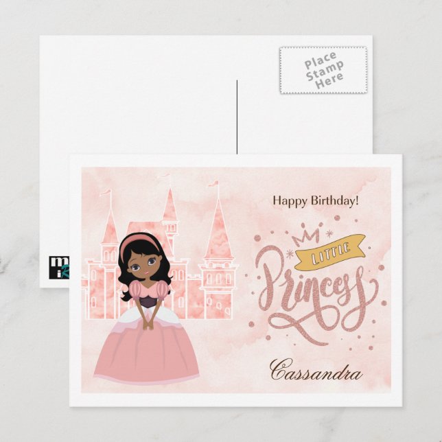 Herzlichen Glückwunsch zum Geburtstag, kleine Prin Postkarte (Vorne/Hinten)