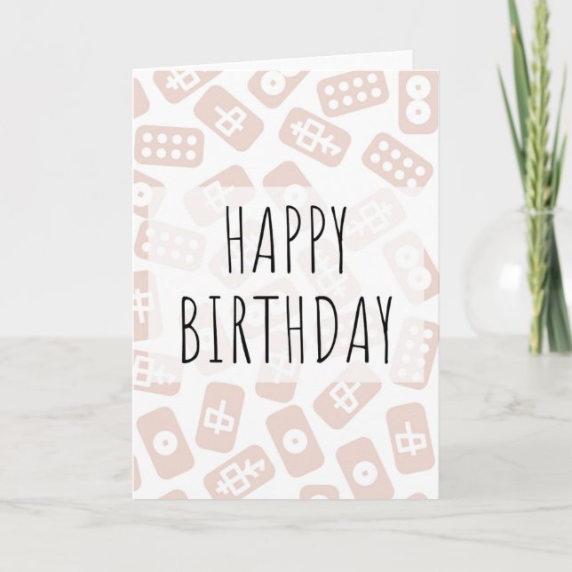 Herzlichen Glückwunsch zum Geburtstag - Mahjong Fl Karte (Vorderseite)