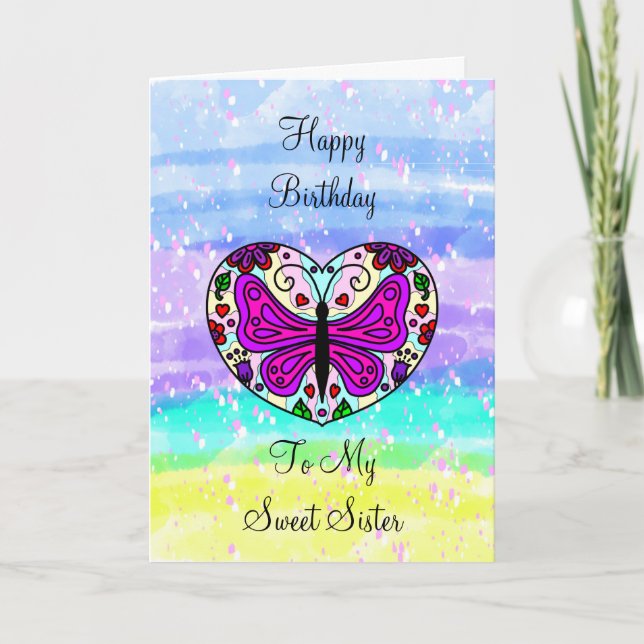 Herzlichen Glückwunsch zum Geburtstag meiner Schwe Karte (Vorderseite)
