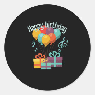 Herzlichen Glückwunsch zum Geburtstag mit Ballons, Runder Aufkleber