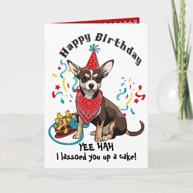 Herzlichen Glückwunsch zum Geburtstag mit Chihuahu Karte (Vorderseite)