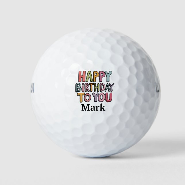 Herzlichen Glückwunsch zum Geburtstag mit dem Name Golfball (Vorderseite)