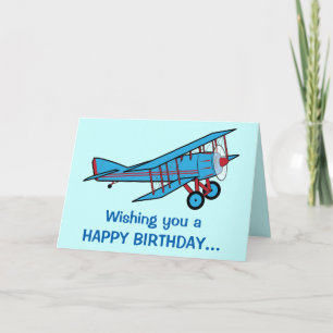 Herzlichen Glückwunsch zum Geburtstag mit Flugzeug Karte