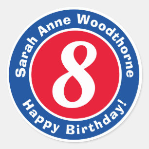 Herzlichen Glückwunsch zum Geburtstag mit Name & A Runder Aufkleber