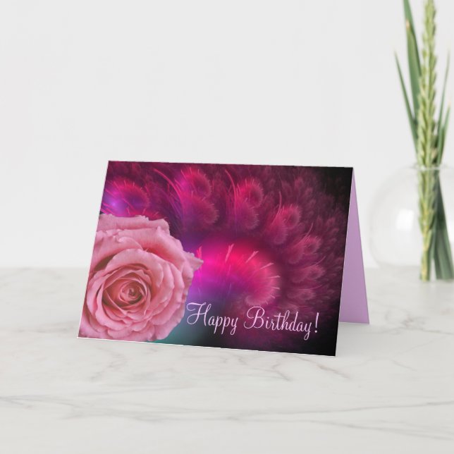 Herzlichen Glückwunsch zum Geburtstag mit Rose-Kar Karte (Vorderseite)
